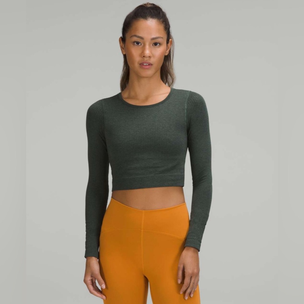 Lululemon Ebb To Street Long Sleeve Shirt - Smoked Spruce